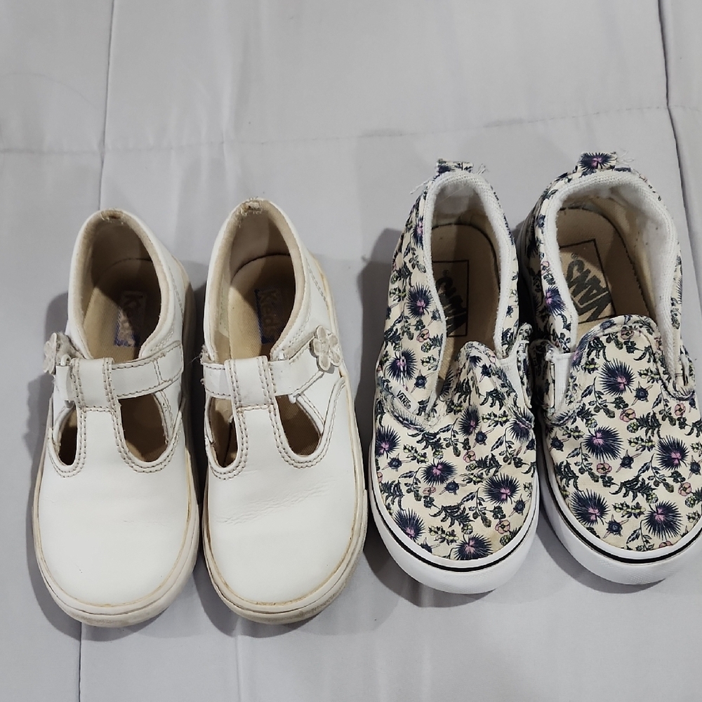 Vans Kids Floral and White Shoe Set